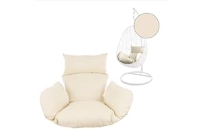 Kideo® Seat Cushion for Hanging Chair, Swing Chair Cushion, Replacement Cushion, Interchangeable Cushion, Washable, 2-Piece, Ivory (Nest, 0050 Ivory)