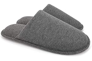 ofoot Pantofole Uomo da Casa in Cotone Organico con Filetto Accogliente, Fodera Interna Lavabile, Scarpe Lavabili per Interni ed Esterni