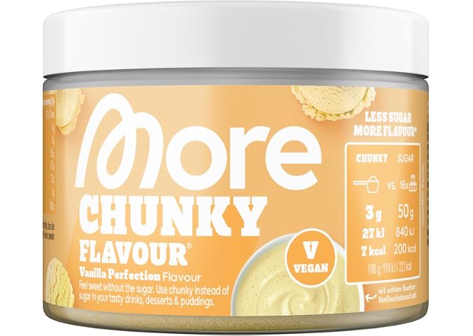 MORE Chunky Flavour, Vanilla Perfection, 150 g, vegan | Geschmackspulver zum Süßen, ohne viel Zucker und Kalorien,…