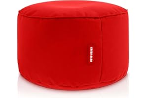 ‎GREEN BEAN Green Bean Sitzsack-Hocker 45x25cm mit EPS-Perlen Füllung - Fußhocker Fußkissen Sitz-Pouf für Sitzsäcke - Bodenkissen für Kinder und Erwachsene - Fußablage Sitzkissen Sitzhocker Rot
