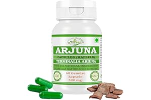 MORSAN NUTRAVEDA Arjuna-Kapsel 500 mg. 60 Veganer. Einheiten | Arjuna (Terminalia Arjuna) Extrakt-Kapseln für Männer und Frauen | Ayurvedische Kräuterergänzung/Heilmittel | 10:1 Stärke (1 Flasche mit 60 Kapseln)