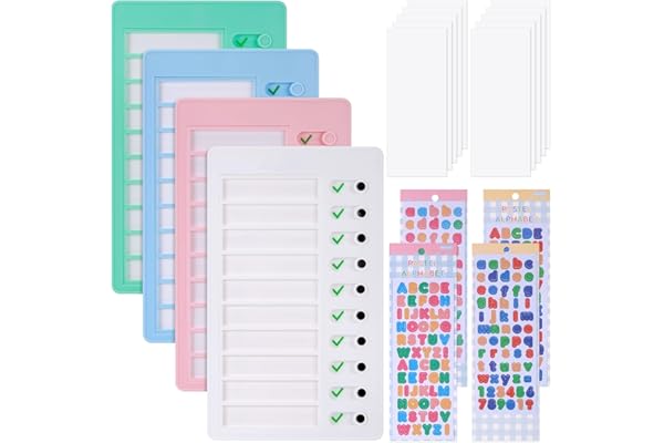 JIANTA 4 Pièces Tableaux de Tâches à Faire pour Enfants, Tableau Memo Checklist avec 10 Feuilles de Papier Vierge, 2 Stickers, To Do List pour Enfants, Tableau Repartition des Taches Famille