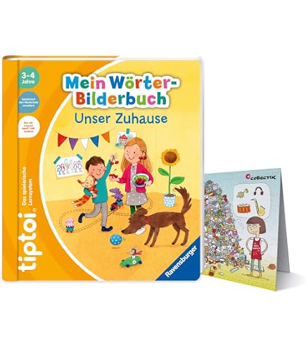 Ravensburger Tiptoi Buch – Mein Wörter-Bilderbuch Kindergarten + Wimmel-Weltkarte