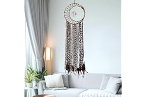 LPRAER Tree Of Life Dream Catcher Macrame Wall Hanging Handmade Boho Home Decoration with Feather Tassel for Party Wedding Bedroom