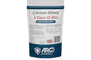 ARC) HEALTH+NUTRITION WWW.ARCHEALTHNUTRITION.CO.UK Calcium Carbonate and Vitamin D 360 Tablets- Healthy Bones and Teeth Vegetarian- Made in UK