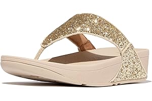 FitFlop Women's Lulu Glitter Flip Flops, Toe-Post Sandals, Comfortable with Natural Arch Support