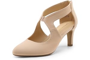 DREAM PAIRS Women's Pumps Closed Pointed Toe Kitten Heels Elegant Party Wedding Dress Shoes for Women