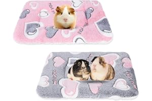 GUKASXI 2 sztuki przytulanka dla małych zwierząt, 35 x 27 cm, mata dla małych zwierząt, nadaje się do prania, dla świnek morskich, ciepłe puszyste maty do spania dla świnek morskich