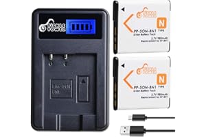 NP-BN1 Battery,Pickle Power 2Pack 980mAh Batteries and LCD USB Charger Compatible with Sony BC-CSN and Cyber-Shot DSC-QX10,DSC-QX30,DSC-QX100,DSC-T99,DSC-TF1,DSC-TX5,DSC-TX7,DSC-TX9 Cameras