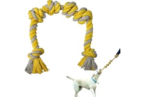 ROSAUI Dog Rope Toys Indestructible Cotton Rope Dog Toy for Large Medium Dogs, 65cm Long 6 Knots, Bite-resistant and Teeth-cleaning Dog Chew Toys, Tug-of-war Game, Relieve Anxiety and Loneliness