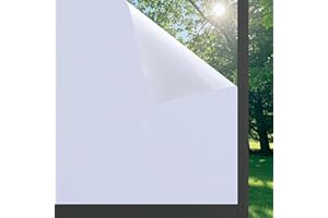 FEILAYS Verdunklungsfolie für Fenster Weiß Verdickt Fensterfolie Blickdicht elektrostatisch selbsthaftend UV-beständig und sonnenschutzfolie für Schlafzimmer Dachfenster Milchglasfolie 45x200cm