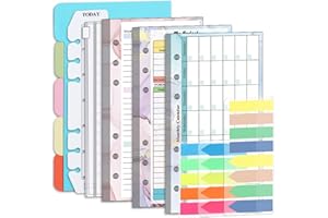 BDHYYM 2025 Budget Planner A6 - Set di ricarica con agenda settimanale, agenda mensile, inserti, pennarelli laterali, set di righelli autoadesivi