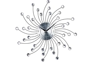 Timelike Orologio da Parete in Metallo, Stella di Cristallo Orologio da Parete con Brillantini Grande per Cucina Salotto Decorazione Casa (Arc)