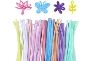 GOODENGFULL 300 Stück Pfeifenreiniger zum Basteln Chenilledraht Pfeifenreiniger Blume Pipe Cleaner Bunt Blumen Set Kindertag Vatertag 6mm*30cm (in 27 Macaron Farben)