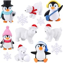 Poupées Russes Ours Polaire Et Pingouin – 5 Pièces En Bois Colorées !