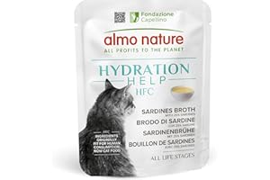 Almo Nature HFC Hydration Help, Aliment Humide pour Chats - Bouillon de Sardines avec Sardines - Qualité Humaine, sans Gluten, Monoprotéique, 50g, Pack de 24, 1,2 kg