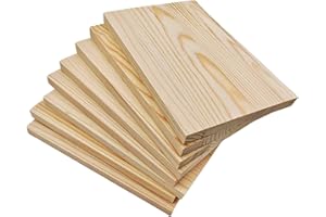 ANKTILY 8 tavole e blocchi rettangolari in legno non verniciati per fai da te, 15 x 10 x 1 cm, grezzi, per intagliare, dipingere e pirografare