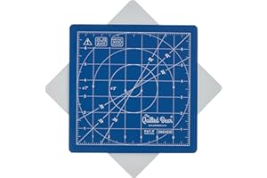 The Quilted Bear Rotierende Schneidematte, 17,8 x 17.8 cm - quadratisch, selbstheilend, rotierend, Bastelschneidematte mit innovativem Verriegelungsmechanismus zum Quilten und Nähen (Blau)