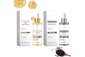 SHOPPGO Peel Shot Glow Rice Ampoule Duo, Peeling Quimico Facial Exfoliante Rice Ampoule, Exfoliante de Aroz Coreano, Limpia los Poros, Mejora la Piel Áspera, Hidrata, Ilumina, 2 Piezas