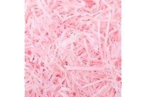 Candcamp 200g Light Pink Shredded Tissue Paper,Raffia Filler for Packaging Protection Decoration for Birthdays Weddings Festivals Gift Boxes Hampers and Filling