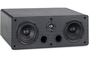 McGrey CS-440 BK Enceinte Bibliothèque - Enceinte Satellite HiFi Multifonction pour Système Surround, Musique et Home Cinéma - Enceinte Centre Full-Range 2 Voies avec 40W RMS - Noir