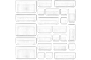 Vtopmart 25-pack Förvaringslådor, 4 Storlekar för Smink, Badrum, Kontor