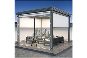 SONAKIA Transparent Tarpaulin Side Panels, Outdoor Clear Tarp Curtains With Zip, Heavy Duty Waterproof Tarpaulin Cover With Eyelets, for Pergola Gazebo Patio,WxH-1.5x2m/4.9 * 6.6ft