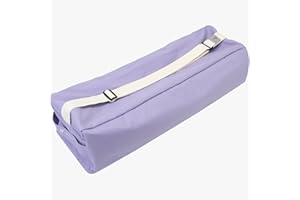 Perpetual Bolsa Esterilla de Yoga Pilates Algodón Orgánico 100% Ecológico Funda Transporte Viaje Mat Bag Correa Ajustable con Bolsillos Interior Tamaño Grande Ancha Compatible