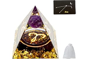 VBNZBK Orgonite piramide di cristalli piramide grandi pietre preziose piramidi segno zodiacale esoterico segno zodiacale regalo 12 costellazione meditazione decorazione esoterica (Ariete)