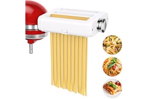 KITOART Pasta Maker Aufsatz für Kitchenaid Mixer, Nudel-Ravioli Maker Aufsatz, Mixer Zubehör 3 in 1, inklusive Teigroller Spaghettischneider Fettuccine