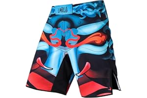 LAFROI Męskie spodenki bokserskie MMA do treningu krzyżowego bokserki odzież bojowa ze sznurkiem i kieszenią - QJK01