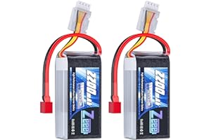 Zeee 3S Lipo Batteria 50C 2200mAh 11.1V Batteria Corta con Deans T Plug per RC Auto Camion RC Veicolo Barca RC Drone Aereo Quadcopter Elicottero FPV RC Hobby Modelli (2 Pezzi)