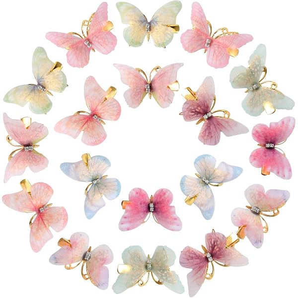 10er Set Doppelschicht Schmetterling Haarspangen – Glitzernde Snap-Clips Für Frauen & Teenager