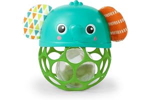 Bright Starts Giggle & Glow musikalisk upplysning skallra lätt grepp Oball elefantleksak, nyfödd+, unisex
