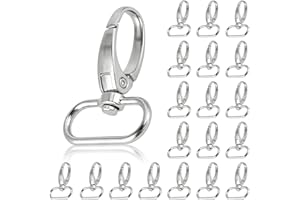 HERCHR 20PCS Cierres de garra de langosta, Gancho de llavero Gancho de presión giratorio con llaveros Llaveros de pinza de langosta pequeños Cierres para clip de llavero, cordón, llave, fabricación de joyas