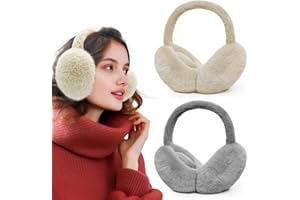 XIANGLONGY 2 Pezzi ParaorecchieInvernali Donna, Scaldacorecchie Soffici para Orecchie, Nero e Beige, Scalda Orecchie per Adulti in Inverno, Mantengono Caldo per il Ciclismo, Adatto per Uomini e Donne