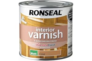 Ronseal RSLIVMCL250 Interior Varnish Quick Dry Matt Clear, 250 ml