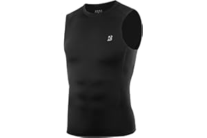 Roadbox Men’s Compression Vest Sleeveless Gym Top – Quick Dry Muscle Fit Running Vest for Workout, Training, Fitness All Season