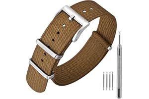 ANNEFIT Bracelet de Montre en Nylon avec Boucle en Acier Inoxydable, Sport Bande de Remplacement 16mm 18mm 20mm 22mm
