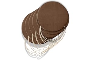 IL TUO ARTIGIANO DESIGN 6 Cuscini Rotondi per Sedia Cucina Sfoderabili, Cuscini per sedie soggiorno - Cuscini da sedia con Laccetti made in Italy - Spessore 3 cm - Decorazioni casa (Marrone, Diametro 40 cm)