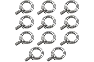 SGEHAI 11 pezzi bulloni ad occhiello M8,bullone ad anello, anelli a vite,filettato maschio acciaio Inossidabile 304 bullone a occhiello,per bullone ad occhiello per fissaggio e sospensione