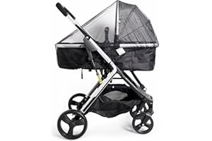‎HOMORD Homord Moskitonetz Kinderwagen - Universal Insektenschutz für Kinderwagen & Buggy Reißfest Mückennetz Fliegennetz - idealer Schutz vor Wespen & Stechmücken Schwarz-ohne Stützstangen