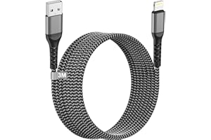 NIPOW Cavo iPhone 3 Metri [Certificato MFi], Cavo Lightning USB Cavo Ricarica iPhone Cavo Apple Cavetto iPhone Nylon Cavo Caricatore iPhone Filo per Apple iPhone 14 Pro Max/14/13/12 Mini/11/XR/XS/8/7/6,iPad