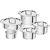 ZWILLING Batería de Cocina de 5 Piezas, 4 Tapas, Apto para Inducción, Acero Inoxidable, Passion, Color Gris Brillante, Ø 16cm