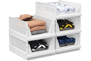 Unique Impression 5 Pack Wardrobe Storage Organiser - Storage Boxes for Clothing Organiser - drawers for inside wardrobe - Stackable Drawers - Closet/Cupboard Shelves for Kitchen,Bedroom