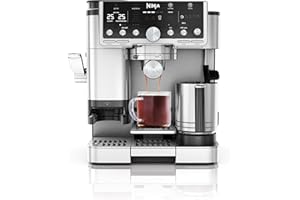 Ninja Luxe Pro 3-in-1 Coffee Machine, Latte, Cappuccino, Cold Brew & Espresso Maker With Built in Bean Grinder & Milk Frother, Easy to Use, 5 Automated Froth Presets, Silver, ES701UK