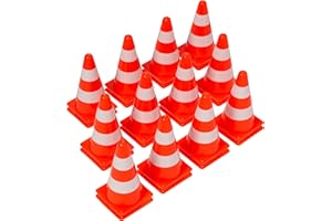 Bramble Conos de Entrenamiento Futbol de Niños - Conos de Tráfico y Señalización - Versátiles Naranja y Blanco de 23 cm