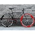 ALQPPM Road Bicycle, 26 inch Bikes, Stripped Back Fixie Brake System, High Carbon Steel Frame, Road Bicycle Racing, Men's and Women Adult,E/C/26 inch