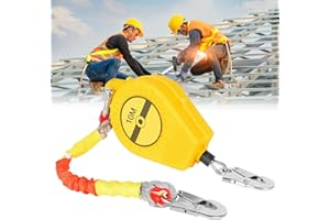 WingFly Dispositif Antichute a Rappel Automatique 3 à 15 m, Protection Contre Les Chutes Câble de Sécurité pour Toit et Travaux aériens, Dispositif de Sécurité rétractable, 15m