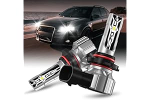 Bombilla Led HB3, JOSHF 60W CSP 13000LM 6000K Lámpara de Faro para Coches y Motos, Bombillas Halógenas de Repuesto y Kit de Xenón, Led 9005 Para Luces Niebla/Luces largas/Luces Cortas(2Lámparas)